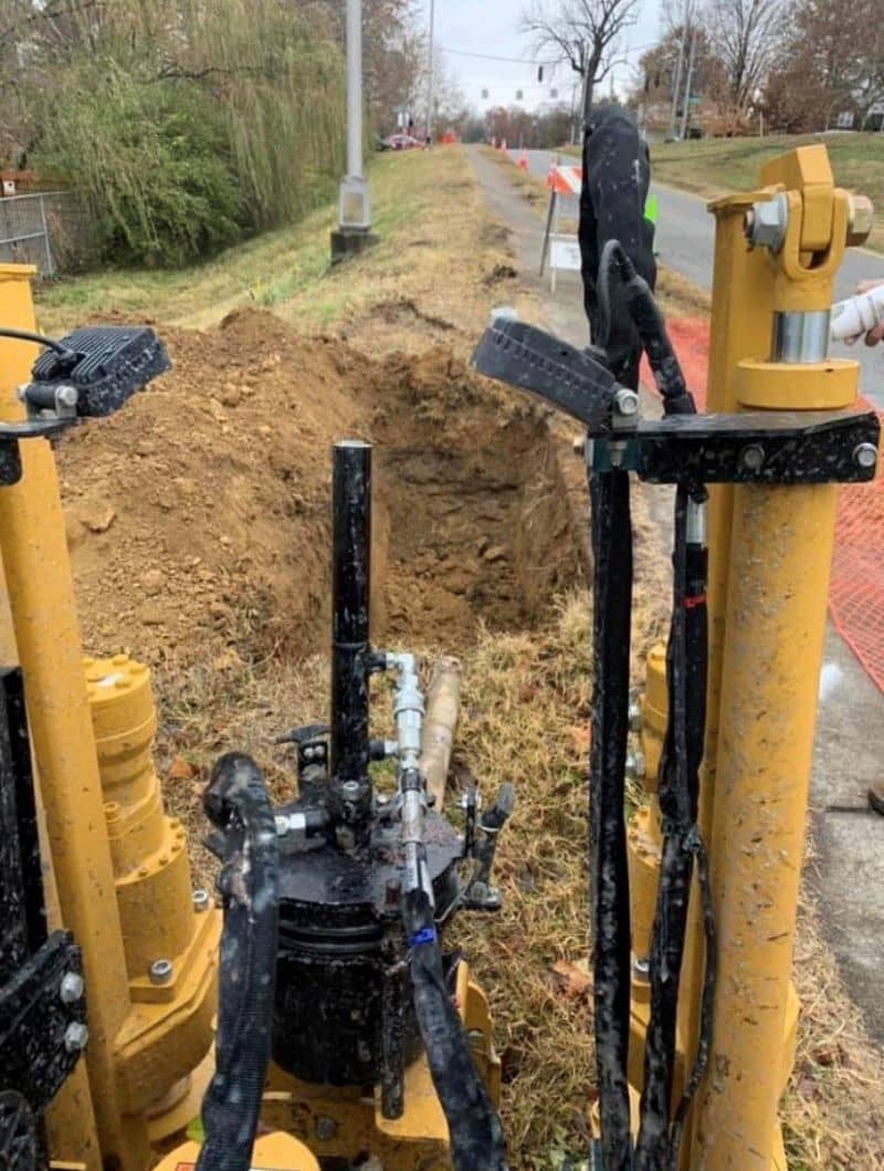 Using a horizontal directional drill on roadside
